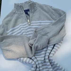 💯% cotton Karen Scott half zip sweater